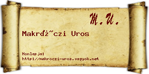 Makróczi Uros névjegykártya